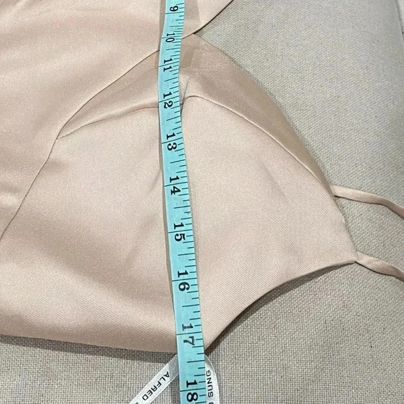 ALFRED SUNG D758 Satin Trumpet Gown Sweetheart Neck Sz 8 Dress Cameo Pink - Picture 9 of 14